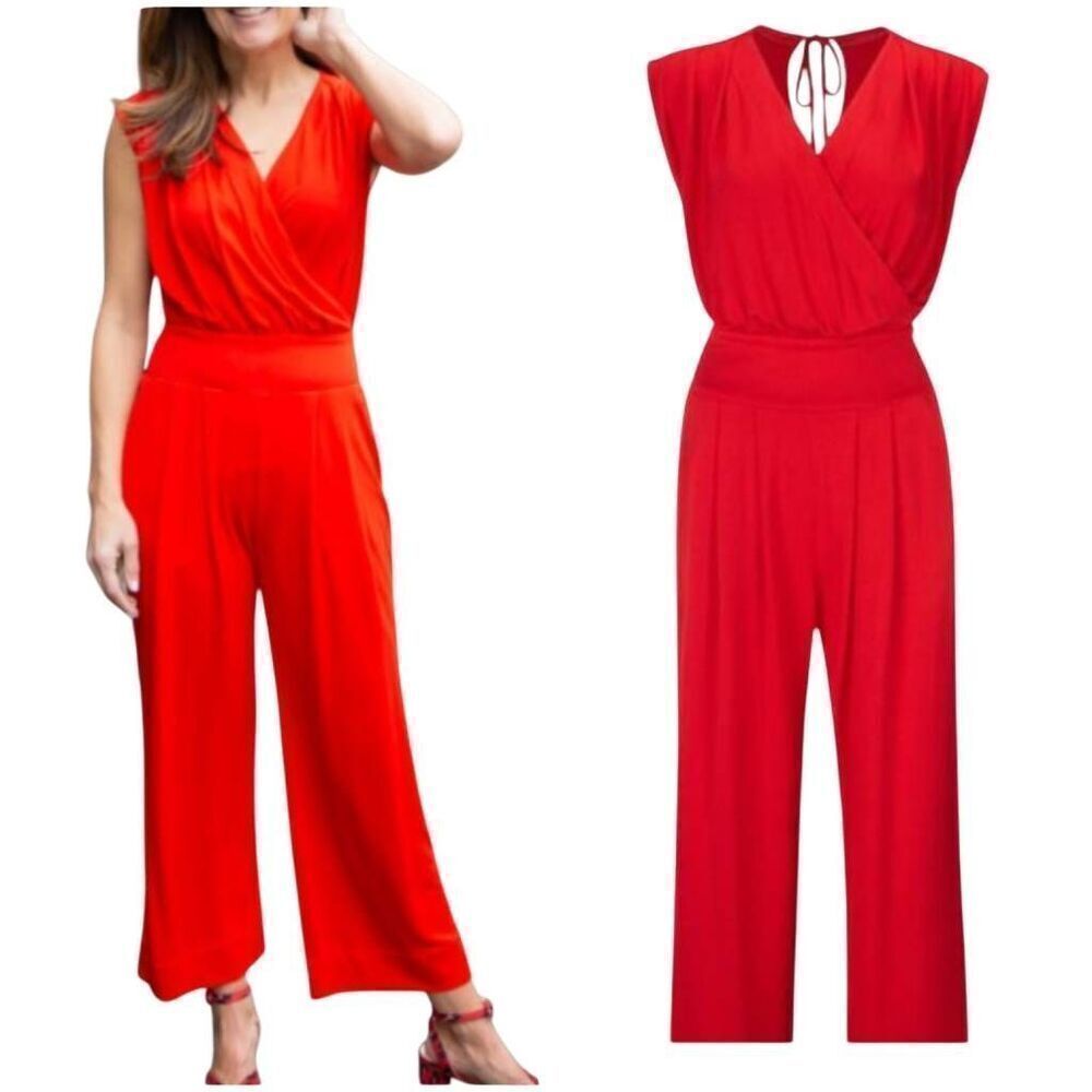 Cabi Uptown Jumpsuit Vermilion Red Size Medium